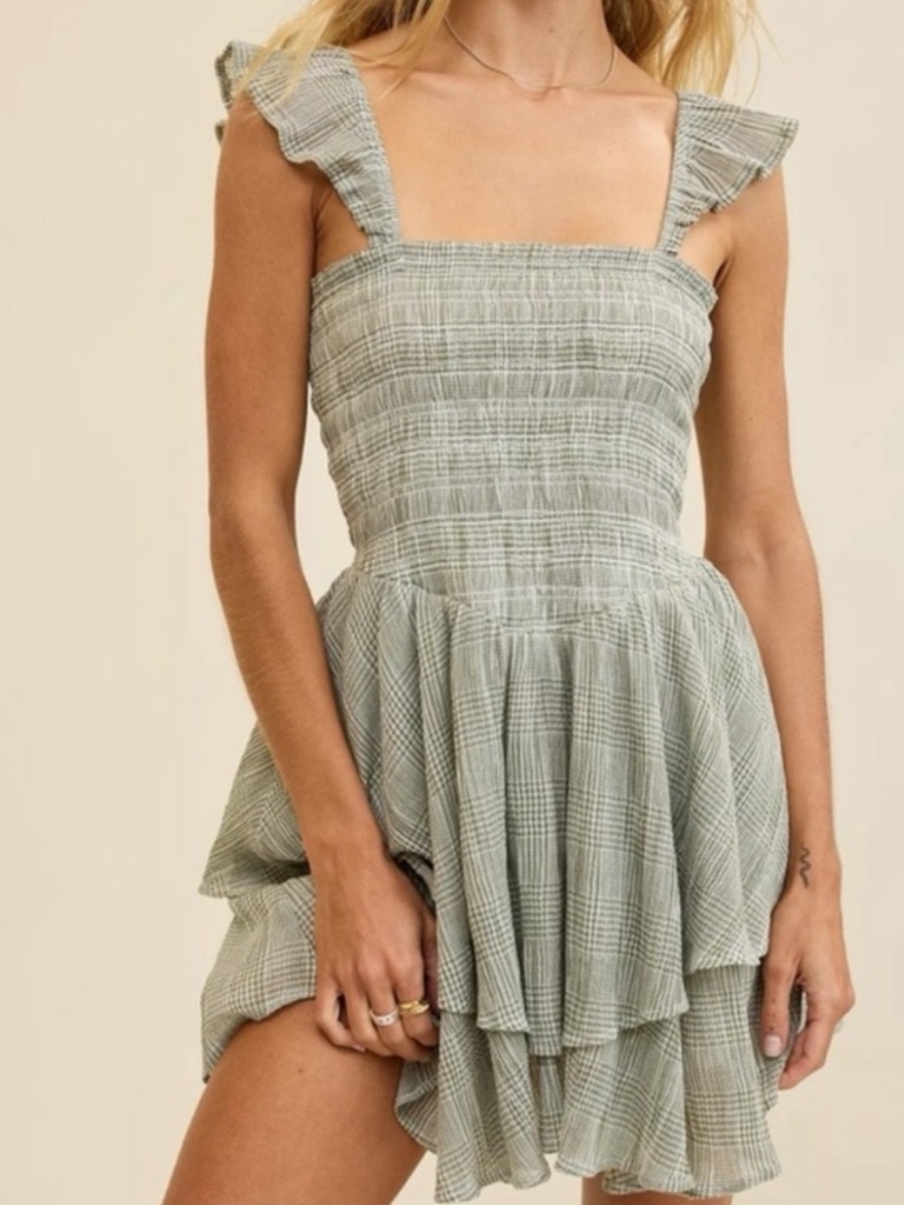 Aerie Plaid Handkerchief Mini Dress